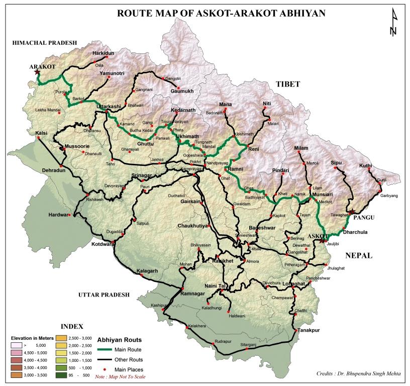 Askot Arakot Abhiyan 2014 – Schedule